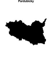 Pardubicky outline map vector