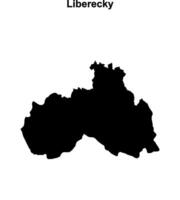 Liberecky outline map vector