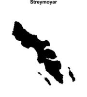 Streymoyar region blank outline map vector