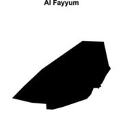 Al Fayyum governorate blank outline map vector