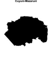Cuyuni-Mazaruni region blank outline map vector