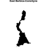 East Berbice-Corentyne region blank outline map vector