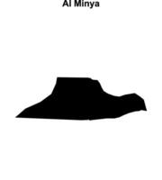 Al Minya governorate blank outline map vector