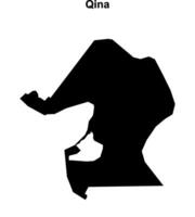 Qina governorate blank outline map vector