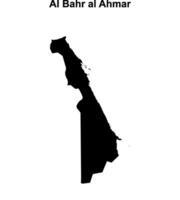 Al Bahr al Ahmar governorate blank outline map vector