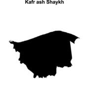 Kafr ash Shaykh governorate blank outline map vector