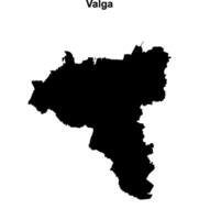 Valga county blank outline map vector