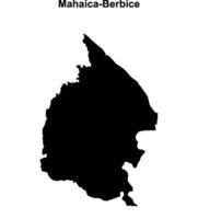 Mahaica-Berbice region blank outline map vector