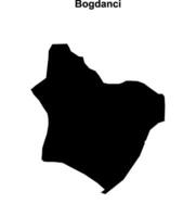 Bogdanci municipality blank outline map vector