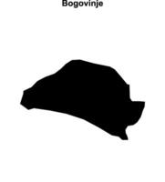 Bogovinje municipality blank outline map vector