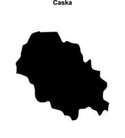 Caska municipality blank outline map vector