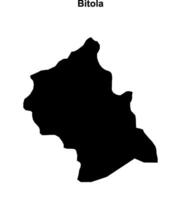 Bitola municipality blank outline map vector