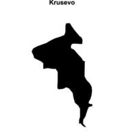 Krusevo municipality blank outline map vector