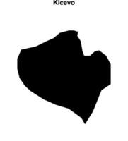 Kicevo municipality blank outline map vector