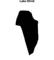 Lake Ohrid municipality blank outline map vector