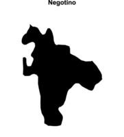 Negotino municipality blank outline map vector