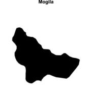 Mogila municipality blank outline map vector