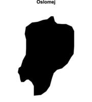 Oslomej municipality blank outline map vector