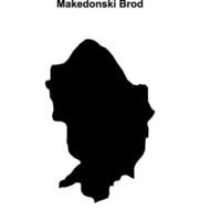 Makedonski Brod municipality blank outline map vector