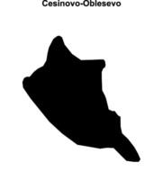 Cesinovo-Oblesevo municipality blank outline map vector