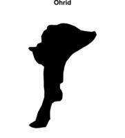 Ohrid municipality blank outline map vector