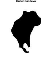 Cucer Sandevo municipality blank outline map vector