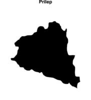 Prilep municipality blank outline map vector