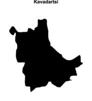 Kavadartsi municipality blank outline map vector