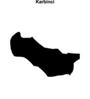 Karbinci municipality blank outline map vector