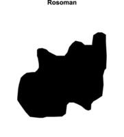 Rosoman municipality blank outline map vector