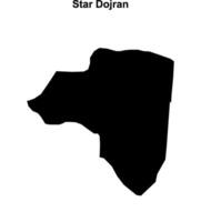 Star Dojran municipality blank outline map vector