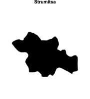 Strumitsa municipality blank outline map vector