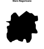 Staro Nagoricane municipality blank outline map vector