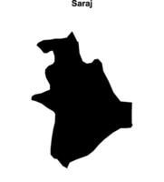 Saraj municipality blank outline map vector