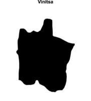Vinitsa municipality blank outline map vector