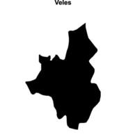 Veles municipality blank outline map vector