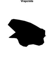 Vrapciste municipality blank outline map vector