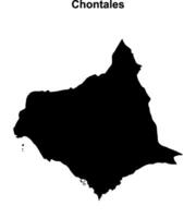 Chontales department blank outline map vector