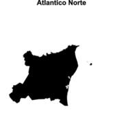 Atlantico Norte department blank outline map vector
