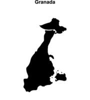 Granada department blank outline map vector