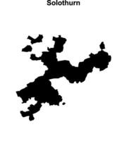 Solothurn canton blank outline map vector