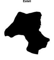 Esteli department blank outline map vector