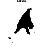Labuan state blank outline map vector
