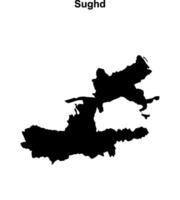 Sughd region blank outline map vector