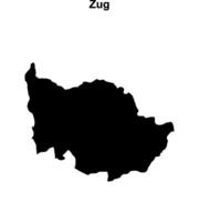 Zug canton blank outline map vector