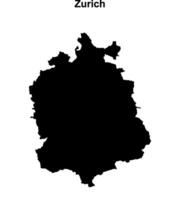 Zurich canton blank outline map vector