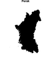 Perak state blank outline map vector
