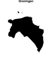 Groningen province outline map vector