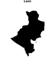 Leon department blank outline map vector