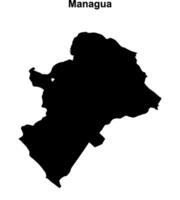 Managua department blank outline map vector